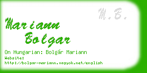 mariann bolgar business card